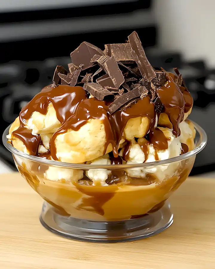 Cremiges Milchmädchen Dessert mit Schokolade 3 Cremiges Milchmädchen Dessert mit Schokolade