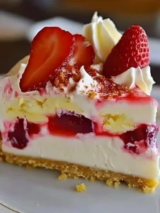 Erdbeer Käsekuchen ohne Backen mit Butterkeksen