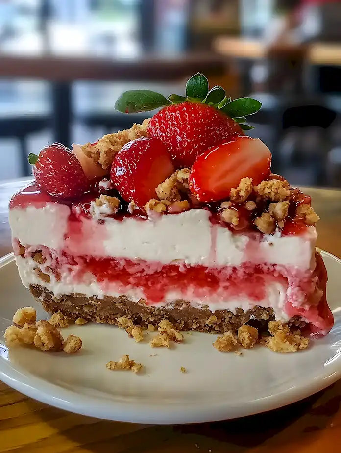 Erdbeer-Knusper-Käsekuchen Sommerleicht