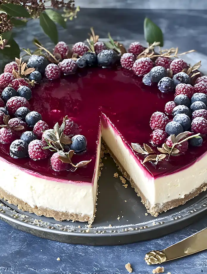 Fruchtiger Bananen-Cheesecake mit Waldbeeren 4 Fruchtiger Bananen-Cheesecake mit Waldbeeren
