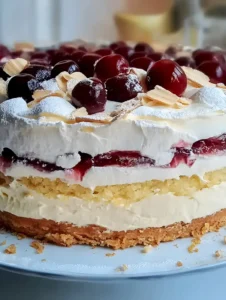 Gewitter Torte mit Sauerkirschen und Mandeln
