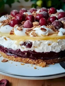 Gewitter Torte mit knusprigem Baiser und Sauerkirschen