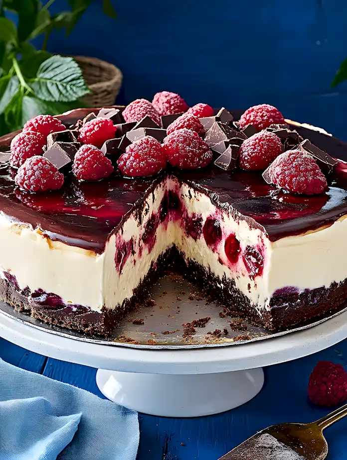 Himbeer Mascarpone Torte mit Schokoguss