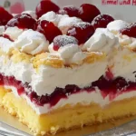 Himmelstorte mit Kirschen und Vanillecreme