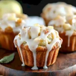 Saftige Apfel Muffins mit süßem Zuckerguss