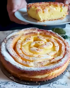 Saftiger Apfelkuchen mit cremigem Vanillepudding
