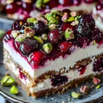 Saftiger Kirsch-Pistazien-Käsekuchen mit Mascarpone