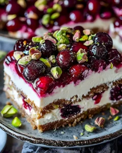 Saftiger Kirsch-Pistazien-Käsekuchen mit Mascarpone