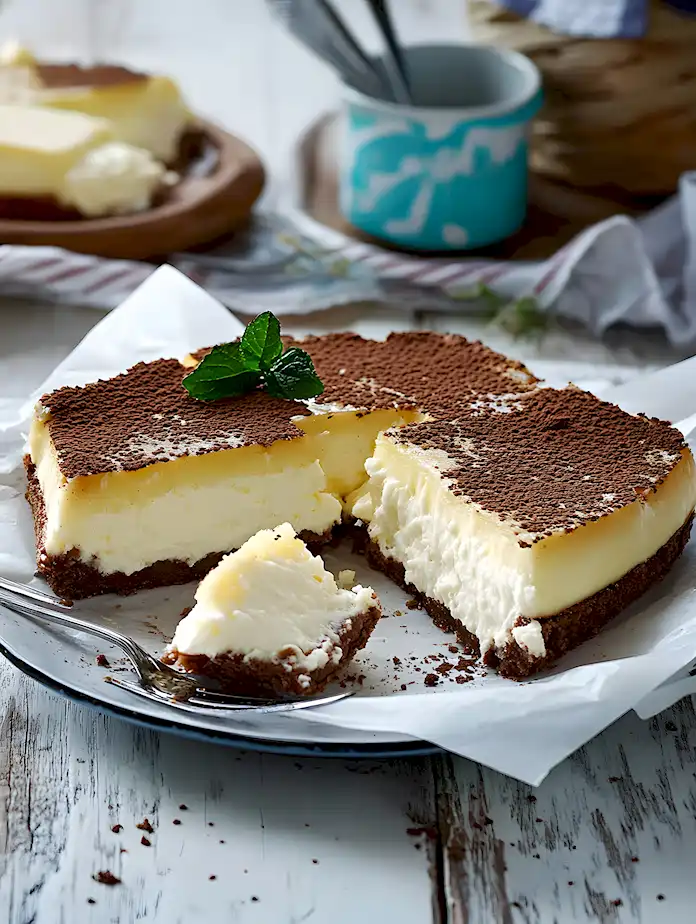 Saftiger Kokos Käsekuchen mit Mürbeteig