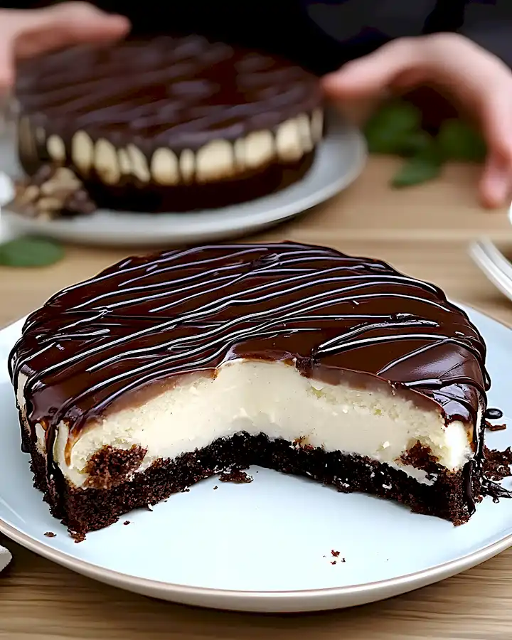 Saftiger Schokokuchen mit Vanillepudding und Schokoglasur 3 Saftiger Schokokuchen mit Vanillepudding und Schokoglasur