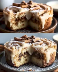 Saftiger Zimtkuchen mit Vanilleglasur