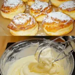 Schnelle Blätterteigteilchen mit Pudding und Mandeln