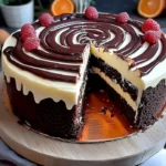 Schneller Zebra-Kuchen mit Schoko-Joghurt-Creme