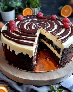 Schneller Zebra-Kuchen mit Schoko-Joghurt-Creme