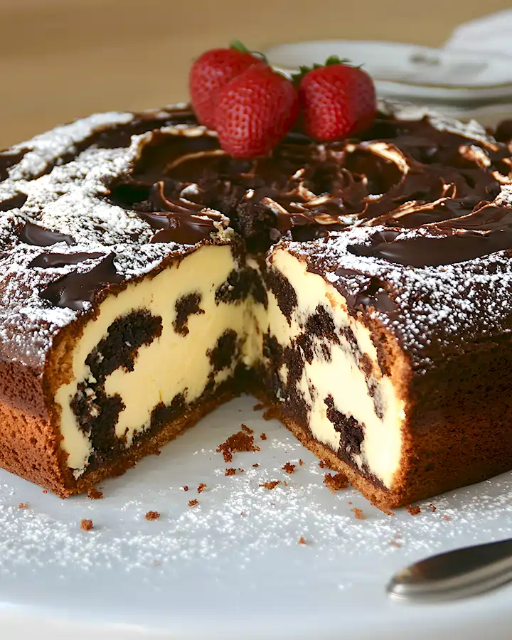 Schokoladen Käsekuchen mit saftigem Teig