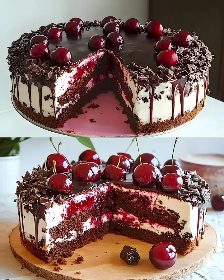 Stracciatella Kirsch Torte mit Schokostückchen 4 Stracciatella Kirsch Torte mit Schokostückchen