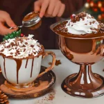 Weihnachtliche Heiße Schokolade mit Sahne