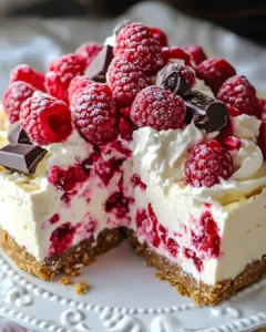 Weißer Schokoladen-Himbeer-Käsekuchen ganz einfach