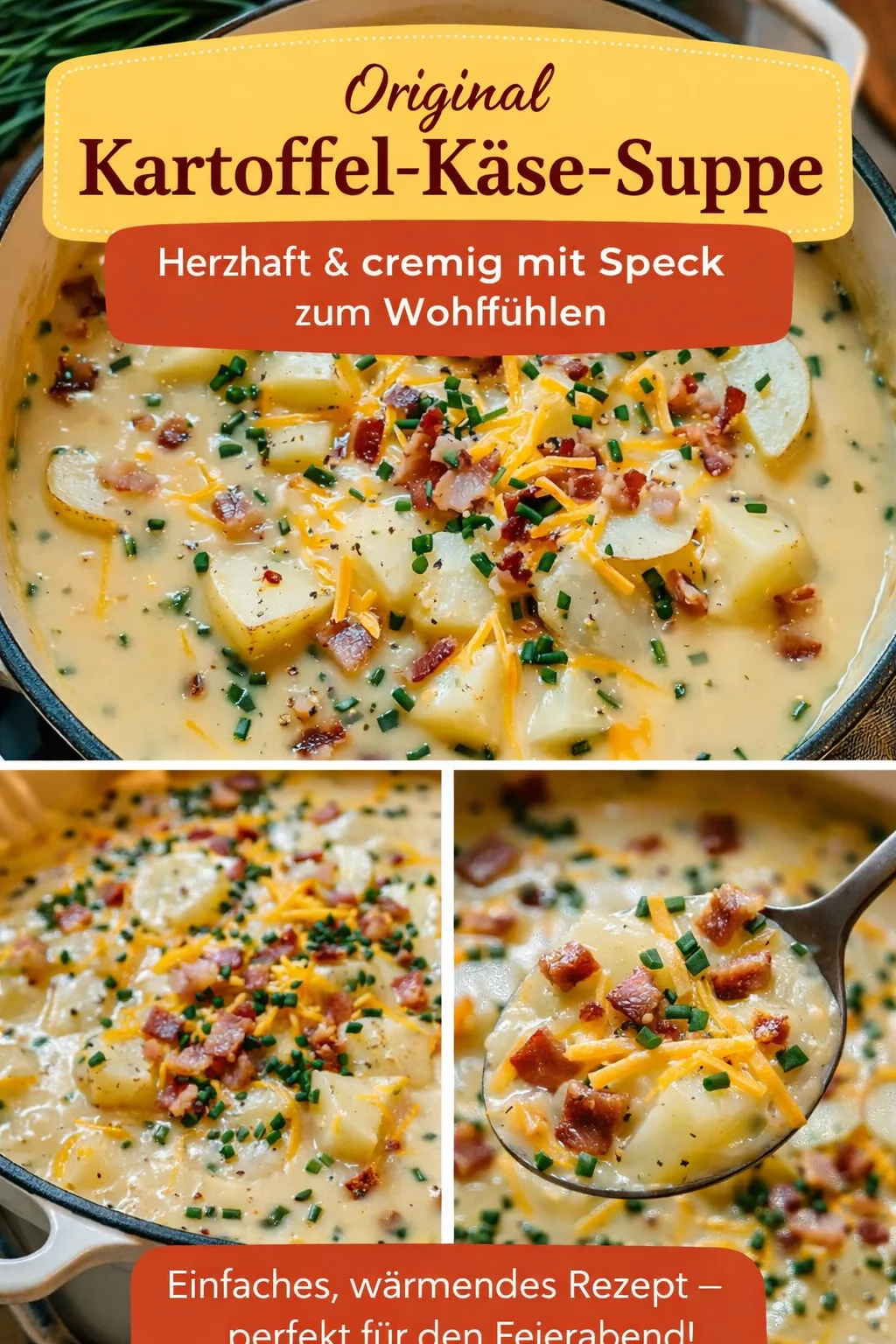 Cremige Kartoffelsuppe wie im Steakhouse für kalte Tage genießen - Entdecken Sie dieses köstliche Rezept für cremige Kartoffelsuppe, das Erinnerungen an herzhafte Steakhouse-Mahlzeiten weckt. Ideal für gemütliche Abende, einfach zuzubereiten und vollgepackt mit Geschmack! Genießen Sie diese samtige Suppe mit Cheddar-Käse und zartem Rindfleisch. Perfekt für jede Gelegenheit! Kochen Sie mit und teilen Sie Ihre Kreationen! #Kartoffelsuppe #Suppe #SteakhouseRezept