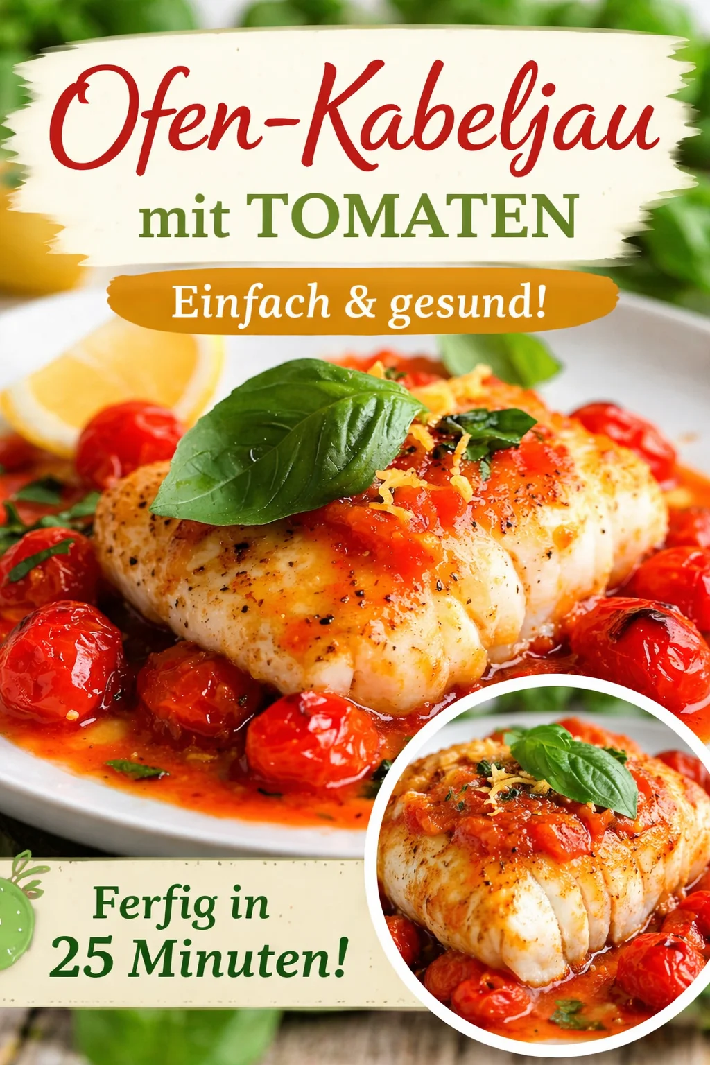 Leckere Dorschfilets in Tomaten-Basilikum-Soße zaubern - Entdecke, wie einfach es ist, mit diesem Rezept Dorschfilets in köstlicher Tomaten-Basilikum-Soße zuzubereiten. Perfekt für ein schnelles und dennoch geschmackvolles Abendessen, das mediterrane Aromen auf deinen Tisch bringt. Klicke jetzt, um das vollständige Rezept zu sehen und deinen nächsten Abend zu verfeinern! #DorschRezept #MediterraneKüche #SchnelleGerichte