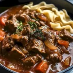 Schweizer Rindfleisch im Dutch Oven zubereitet