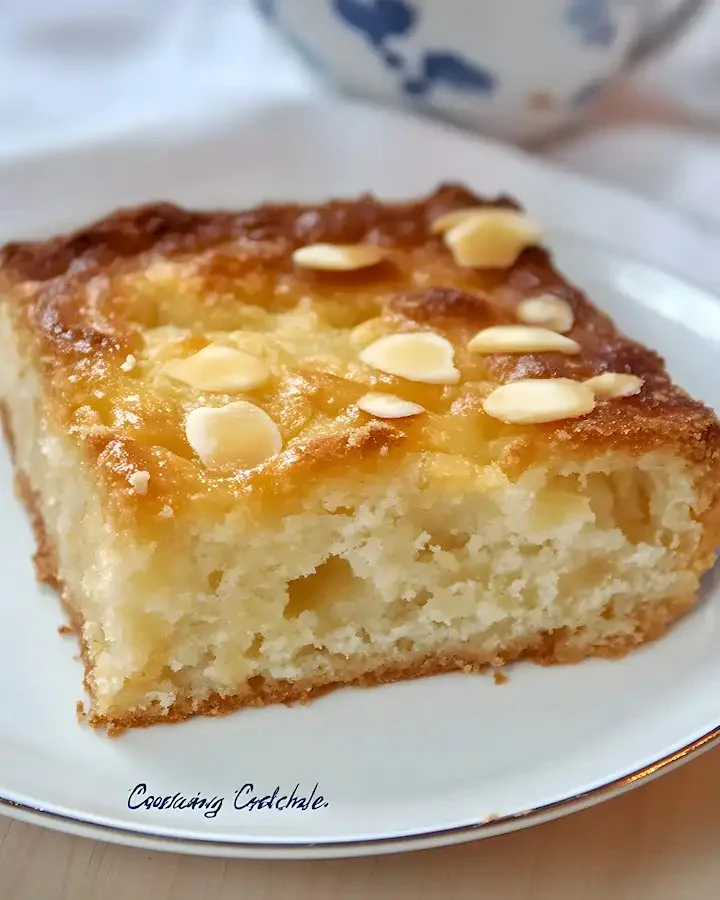 Superleckerer Butter-Zuckerkuchen 7 Ein saftiger Butter-Zuckerkuchen auf einem Teller, frisch gebacken.