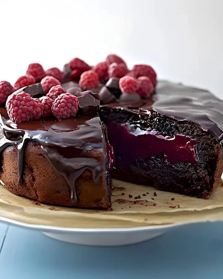 Supersaftiger Schoko-Beeren-Kuchen mit Schokolade und frischen Beeren