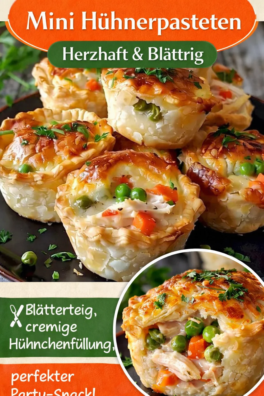 Unwiderstehliche Mini Hähnchen Pasteten Muffins für jeden Anlass - Entdecke das perfekte Rezept für Mini Hähnchen Pasteten Muffins! Diese herzhaften Häppchen sind nicht nur einfach zuzubereiten, sondern auch ideal für Partys oder als schnelles Mittagessen. Die Kombination aus knusprigem Blätterteig und cremiger Hähnchen-Gemüse-Füllung wird dich begeistern. Probiere es aus und genieße ein Stück Komfort Food! Teile deine Kreationen mit uns. #MiniMuffins #HähnchenPasteten #LeckereRezepte