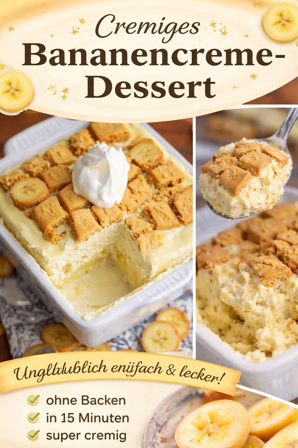 Unwiderstehlicher Bananenpudding mit Chessmen-Keksen – Süßes Southern-Dessert!