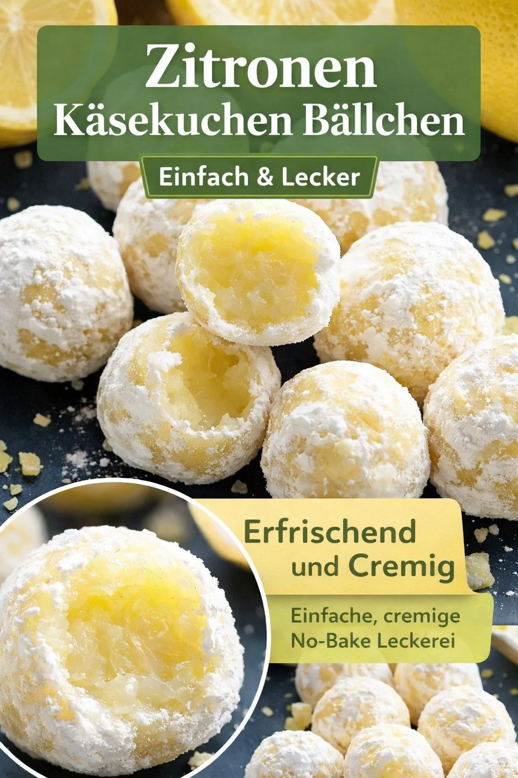 Erfrischende Zitronen-Trüffel: Süßes Geschmackserlebnis für jede Gelegenheit Erfrischende Zitronen-Trüffel: Süßes Geschmackserlebnis für jede Gelegenheit - Hast du Lust auf ein süßes, erfrischendes Dessert? Unsere Zitronen-Trüffel sind nicht nur einfach zuzubereiten, sondern auch ein echter Genuss auf der Zunge! Verwöhne dich und deine Liebsten mit diesen cremigen Leckerbissen. Perfekt für Partys oder als süßer Snack. Probiere das Rezept jetzt aus und beeindrucke alle! #ZitronenTrüffel #Süßspeisen #Rezeptideen