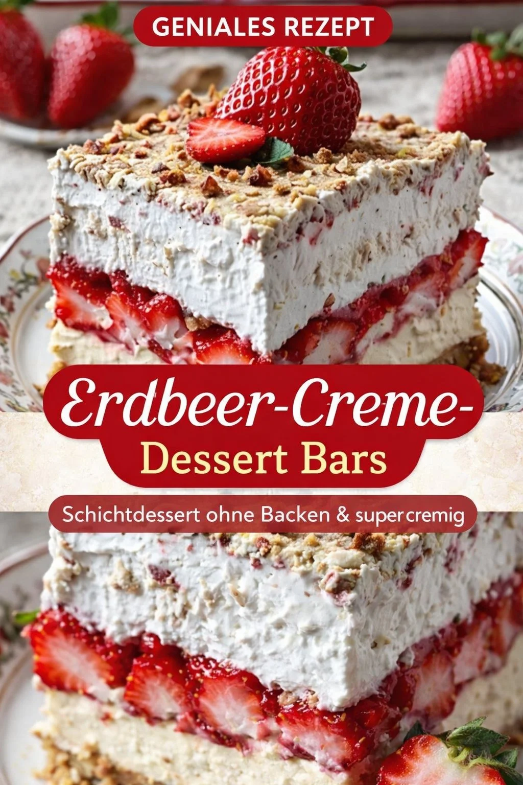 Himmlische Erdbeer Cheesecake Lasagne: Einfach & Lecker - Lust auf ein einfaches, aber köstliches Dessert? Diese Erdbeer Cheesecake Lasagne ist ein absoluter Genuss für alle Naschkatzen! Mit frischen Erdbeeren und einer cremigen Füllung zaubern Sie im Handumdrehen ein süßes Highlight für jede Gelegenheit. Perfekt zum Teilen, aber Sie werden es auch alleine genießen wollen! Probieren Sie es aus und lassen Sie sich von diesem Rezept verführen! #ErdbeerDessert #CheesecakeLasagne #Süßspeisen