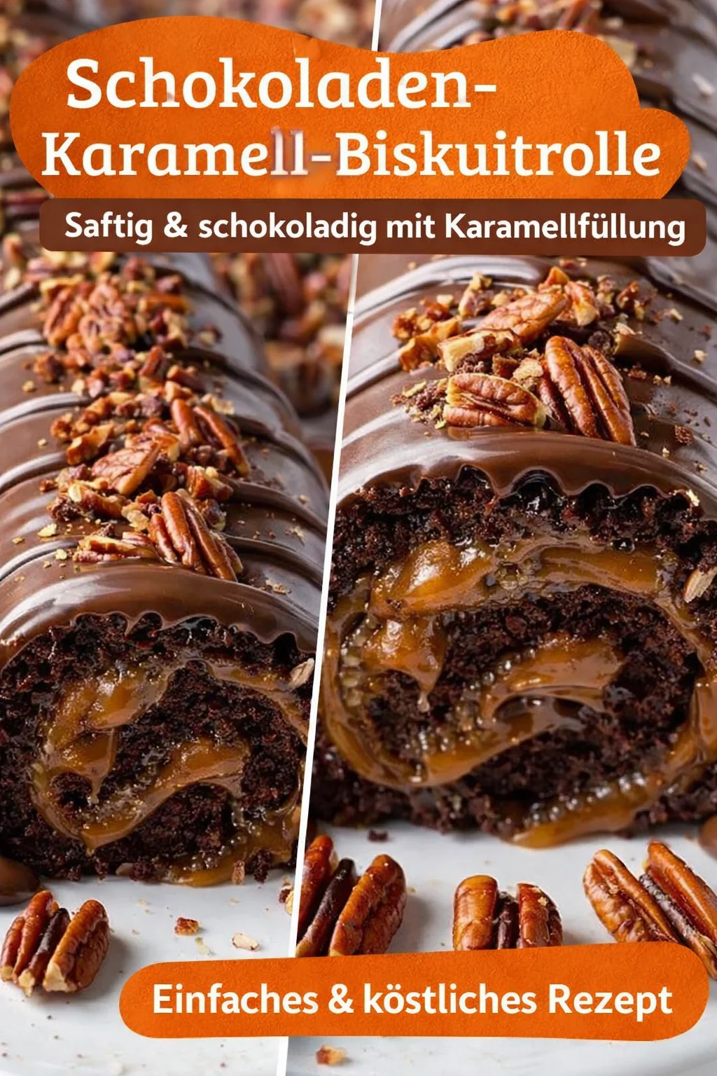 Verführerische Schoko-Karamell-Roulade: Das Dessert, das begeistert! Verführerische Schoko-Karamell-Roulade: Das Dessert, das begeistert! - Tauche ein in die süße Verführung mit unserer unwiderstehlichen Schoko-Karamell-Roulade! Dieses einfache Rezept bringt die perfekte Kombination aus zartem Schokoladenbiskuit und cremiger Karamellsauce auf deinen Tisch. Ideal für jeden Anlass – von Geburtstagsfeiern bis hin zu gemütlichen Nachmittagen. Probiere es selbst und überrasche deine Familie und Freunde! #KaramellRoulade #Dessertliebe #Backen