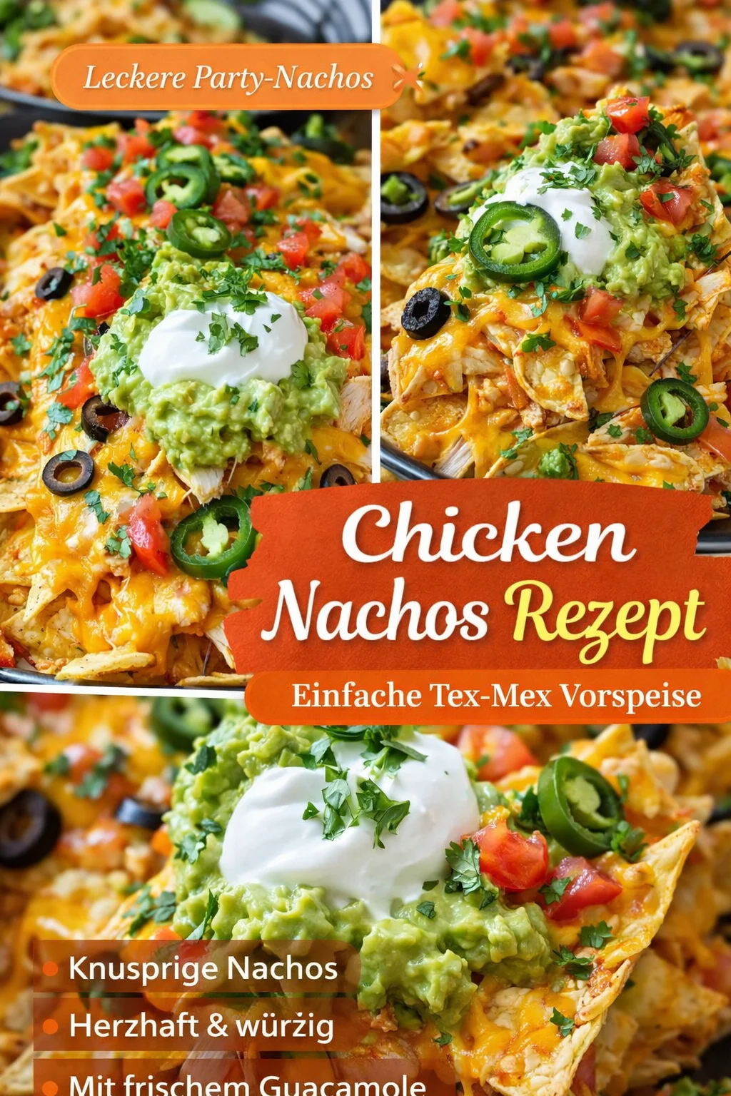 Überbackene Hähnchen Nachos: Schnelle Snacks für jede Gelegenheit - Entdecke das Rezept für überbackene Hähnchen Nachos! Knusprige Tortilla-Chips, zartes Hähnchen und eine cremige Käsesoße machen dieses Gericht zum perfekten Soulfood. Ideal für Partys oder einen gemütlichen Abend mit Freunden. Probiere es aus und lass dich begeistern. Teile dein Ergebnis mit uns! #Nachos #HähnchenRezepte #SchnelleRezepte