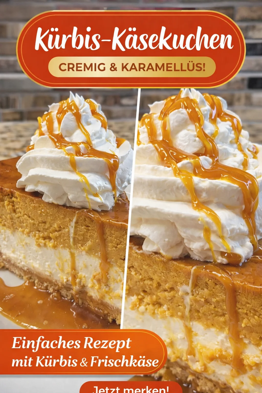 Der beste Kürbiskäsekuchen für den perfekten Herbstgenuss - Herbstzeit ist Kürbiskuchen-Zeit! Entdecke unser cremiges Rezept für Kürbiskäsekuchen, das die Aromen des Herbstes perfekt einfängt. Ideal für Festlichkeiten oder einfach als süße Verführung zu Hause. Hol dir das Rezept und bereite dir und deinen Lieben ein unvergessliches Dessert! Probiere es jetzt aus und teile deine Kreationen! #Kürbiskäsekuchen #Herbstrezepte #Süßspeisen