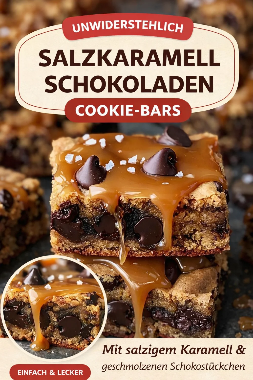 Himmlische Salz-Karamell Schokoladen-Keksriegel für Naschkatzen - Entdecke die perfekte Kombination aus chewy Keksriegeln und sündhaftem Salz-Karamell. Diese Keksriegel werden deine Küche in ein wahres Schlaraffenland verwandeln! Ideal für Naschkatzen und Backfeen. Probiere jetzt dieses unwiderstehliche Rezept! #Kekse #Backen #Süßes