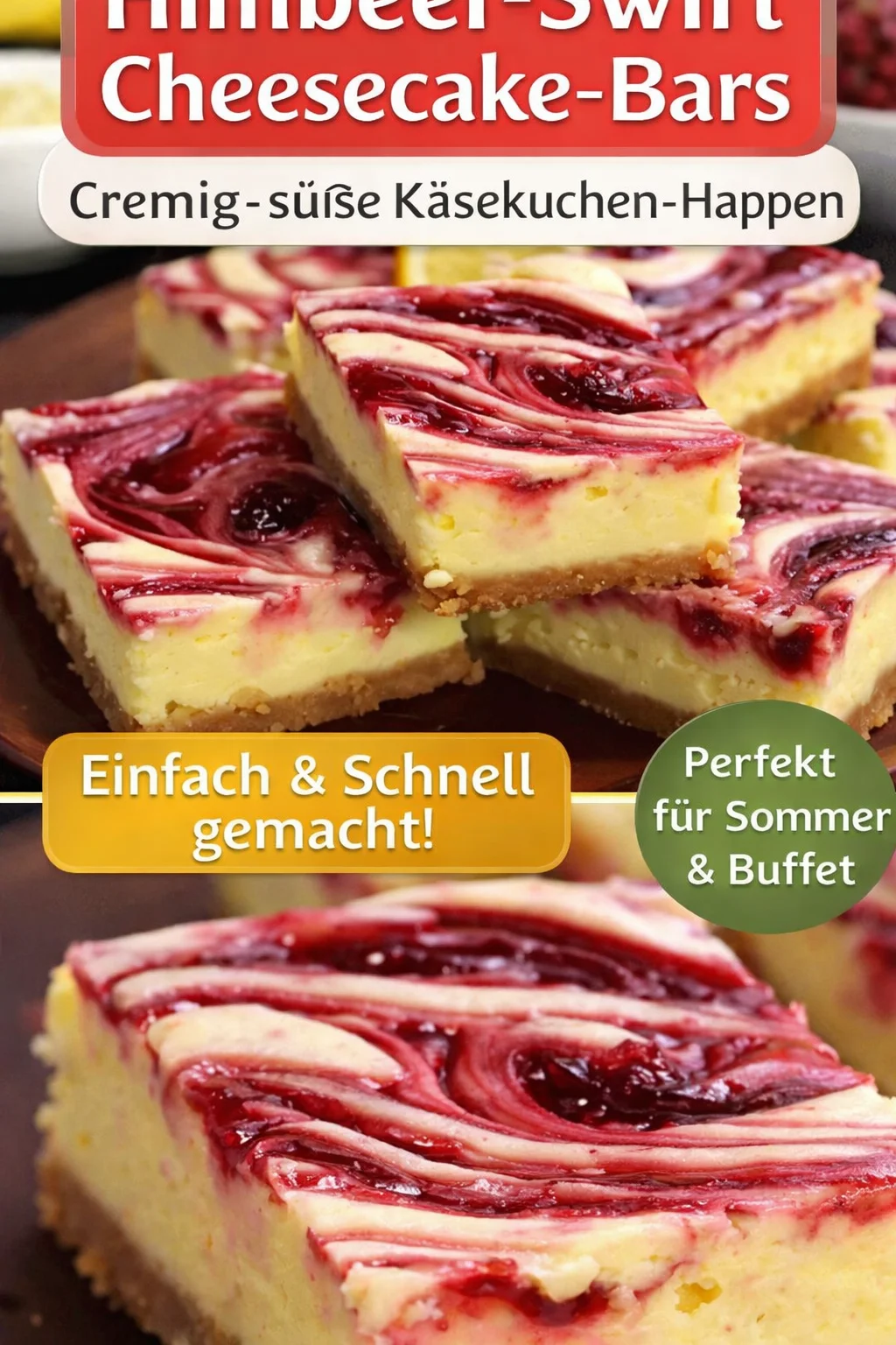 Himmlische Zitronen Himbeer Käsekuchen Bars einfach gemacht - Entdecke diese leichten und fruchtigen Zitronen Himbeer Käsekuchen Bars. Sie sind der perfekte Snack für all jene, die etwas Süßes und zugleich Erfrischendes suchen. Die Kombination aus cremigem Käsekuchen und fruchtiger Himbeerfüllung wird dir gute Laune bringen. Probiere das Rezept jetzt aus und lass dich von diesem Geschmackserlebnis überraschen! Teile deine Kreationen mit uns! #Käsekuchen #Himbeeren #Backen