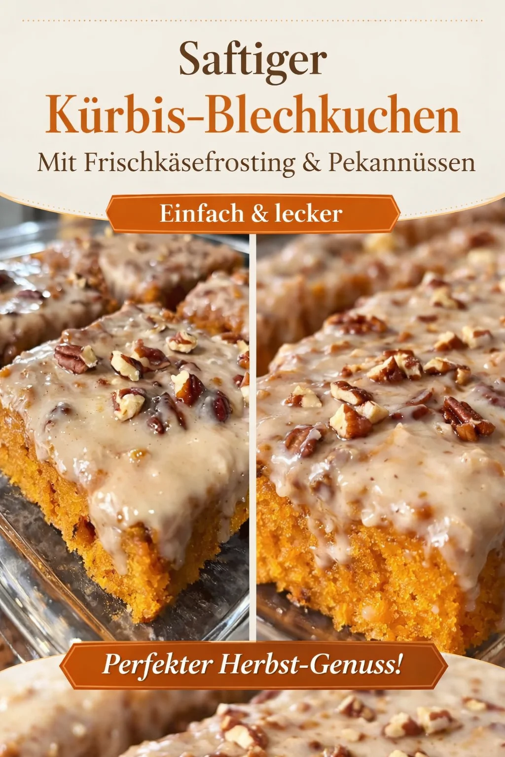 Saftiger Süßkartoffel Pekannuss Kuchen für gemütliche Stunden - Lust auf einen saftigen Kuchen, der heimische Gemütlichkeit ausstrahlt? Unser Süßkartoffel Pekannuss Kuchen ist die perfekte Wahl! Mit seinen würzigen Aromen und einer cremigen Glasur ist dieser Kuchen nicht nur ein Gaumenschmaus, sondern auch ein echter Blickfang. Probiere es aus und bringe ein Stück Zuhause auf den Tisch. Teile deinem genussvollen Moment auf Pinterest! #SüßkartoffelKuchen #Pekannüsse #BackenMitLiebe