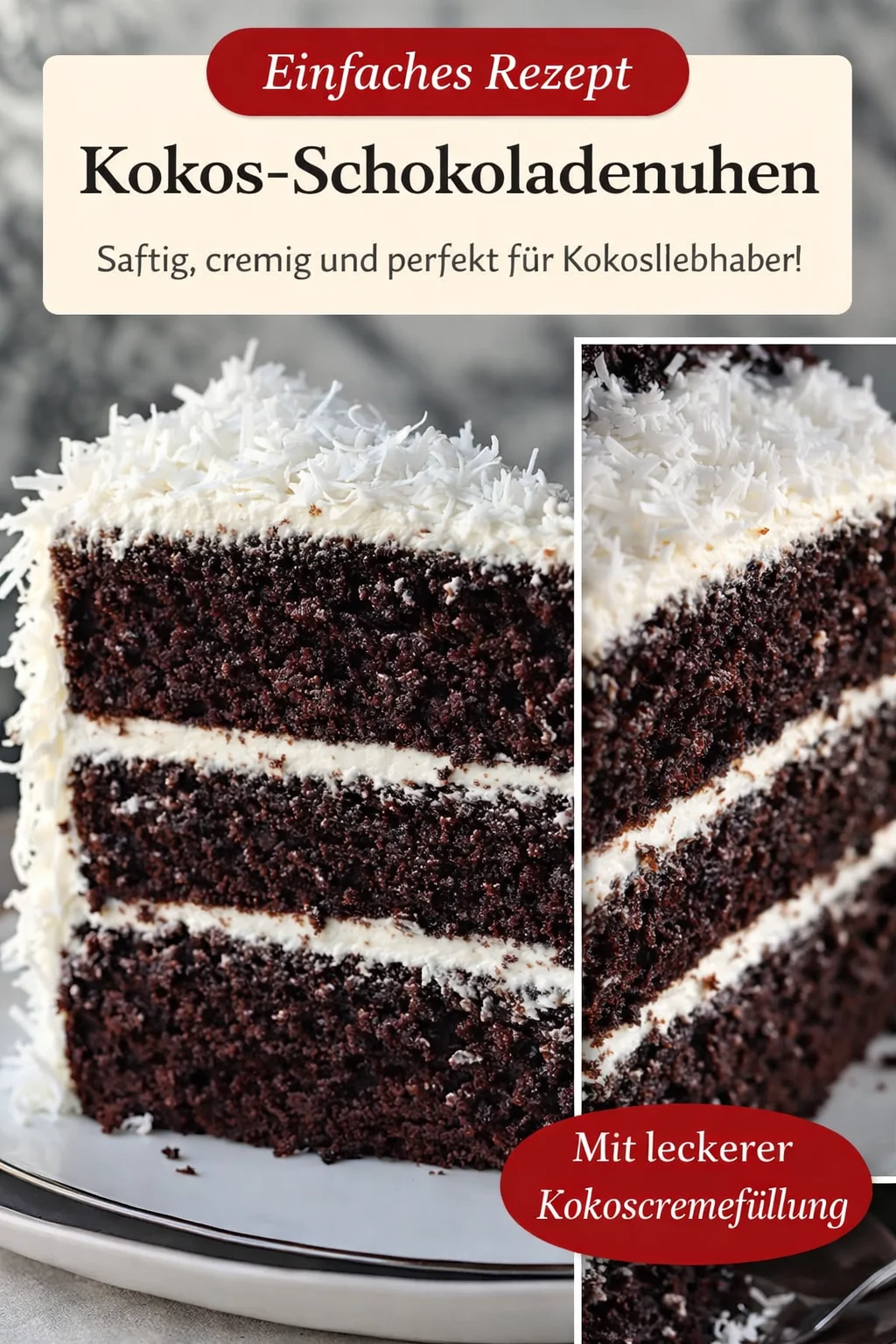 Saftiger Schoko Kokos Kuchen – Schnell und äußerst lecker! - Entdecke das Geheimnis meines Schoko Kokos Kuchens, der in nur 15 Minuten vorbereitet ist! Dieser saftige Kuchen mit einer köstlichen Kokos-Frosting wird deine Geschmacksknospen verzaubern. Perfekt für jede Gelegenheit oder einfach als süßer Snack! Probiere jetzt das Rezept aus und lass dich von seinem unwiderstehlichen Geschmack überzeugen. Backe dir ein Stück Glück! #Kuchen #Rezept #Backen