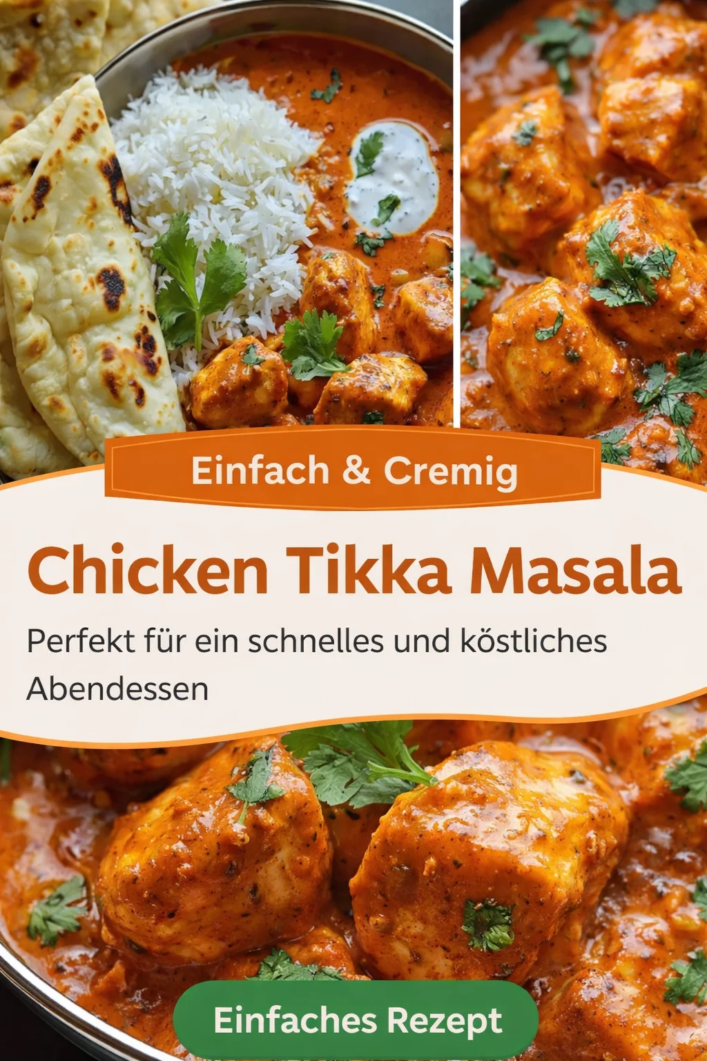 Schnelles und einfaches Chicken Tikka Masala Rezept – Genuss für jeden Tag - Entdecke, wie einfach es ist, ein köstliches Chicken Tikka Masala zuzubereiten! Mit saftigem Hähnchen und einer würzigen Masalapaste wird jedes Abendessen zu einem Fest. Probiere es aus und verwöhne deine Liebsten mit diesem aromatischen Gericht. Jetzt das Rezept speichern und gleich nachkochen! #ChickenTikkaMasala #LeckereRezepte #SchnelleGerichte