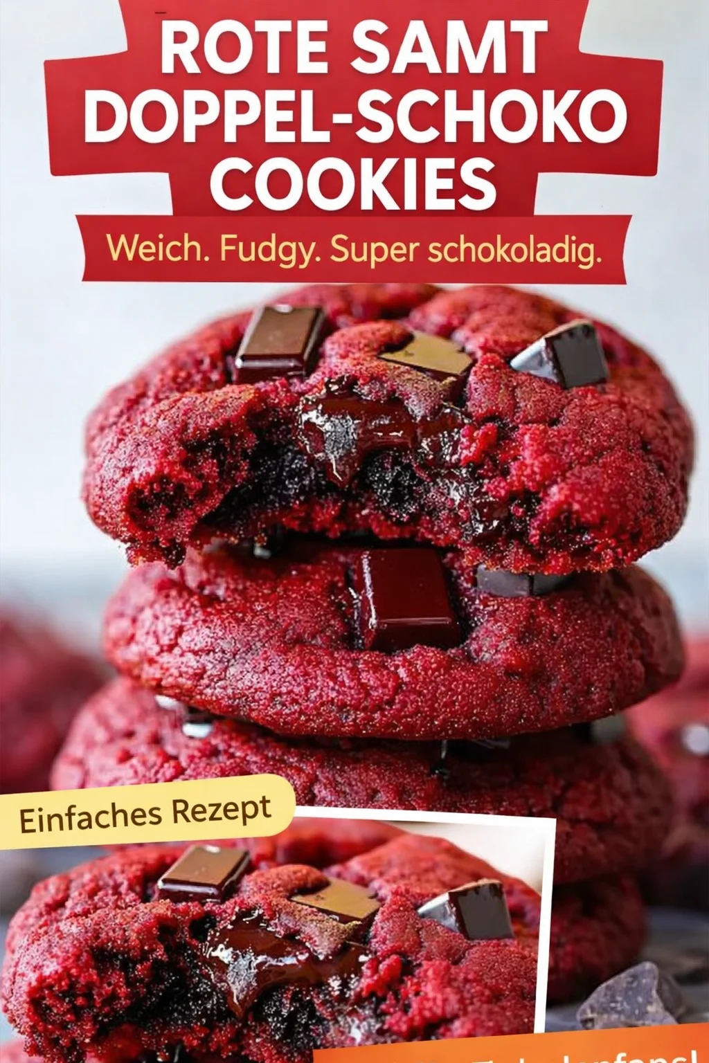 Unwiderstehliche Rote Samt Cookies – Ein Genuss für jeden Anlass Unwiderstehliche Rote Samt Cookies – Ein Genuss für jeden Anlass - Hast du Lust auf ein süßes Highlight? Diese Rote Samt Cookies sind saftig, bunt und einfach unwiderstehlich! Mit schokoladigen Stücken und einer lebhaften Farbe bringen sie Freude in jede Kaffeetafel. Probiere dieses Rezept aus und überrasche deine Gäste mit einem echten Hingucker! Klicke hier und entdecke das Rezept! #RoteSamtCookies #KekseBacken #LeckerEssen