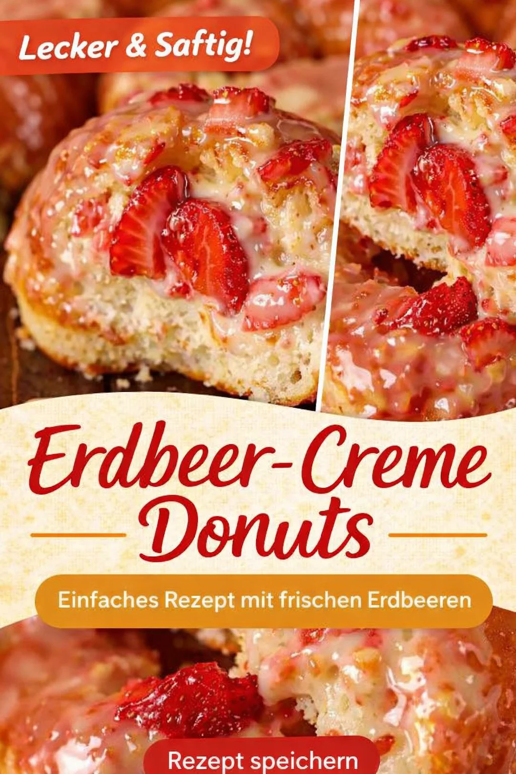 Verwöhne deinen Gaumen mit köstlichen Käsekuchen Donuts - Lust auf eine süße Verführung? Entdecke unser Rezept für Fluffige Käsekuchen Donuts gefüllt mit einer cremigen Erdbeer-Frischkäse-Füllung! Perfekt für Naschkatzen und Backfeen! Probiere es jetzt aus und bringe Freude in deine Küche! #Donuts #Käsekuchen #Süßspeisen