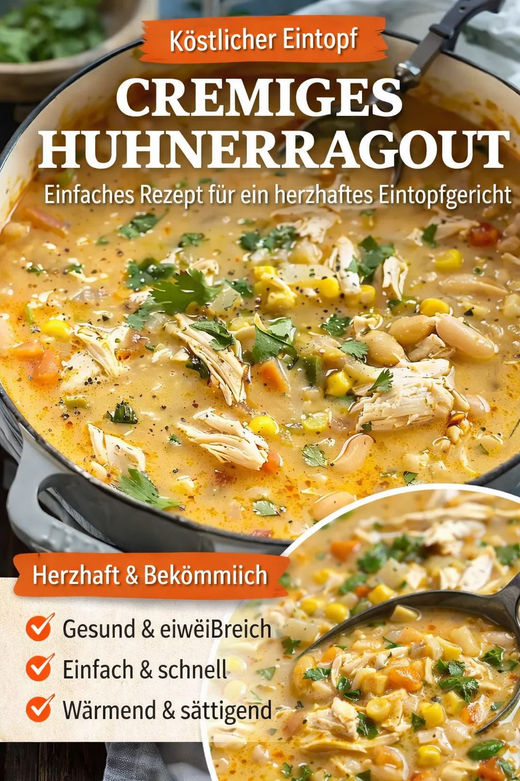 Weißes Hähnchen Chili – Leichtes Soulfood für kalte Tage - Gönn dir ein leichtes, aber sättigendes Soulfood mit unserem Rezept für Weißes Hähnchen Chili! Ideal für gemütliche Abende oder eine schnelle Mahlzeit. Folge diesen einfachen Schritten und genieße die Aromen von gerösteten Chilis, zartem Hähnchen und köstlichen Gewürzen. Perfekt, um nach einem langen Tag wieder Energie zu tanken. Probiere es aus und teile deine Kreation! #WeißesHähnchenChili #Soulfood #EinfachKochen