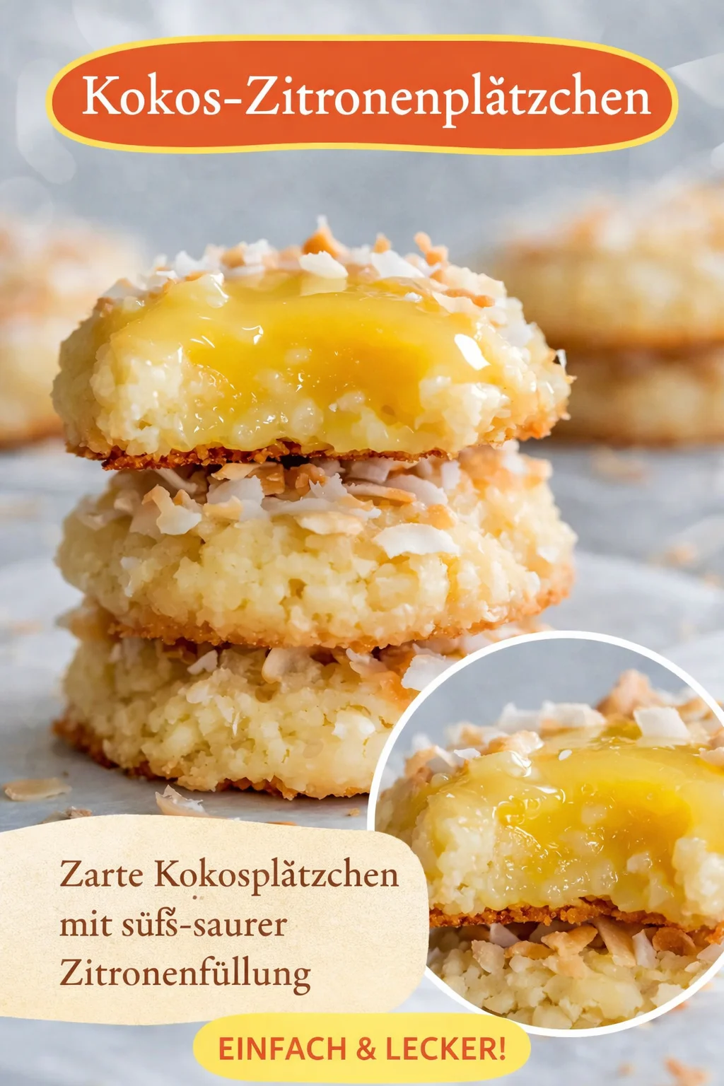 Zitronen Curd Kokos Kekse - Ein tropischer Genuss für Keks-Fans - Suchst du nach einem besonderen Keks? Probiere diese Zitronen Curd Kokos Kekse! Die Kombination aus spritzigem Zitronen Curd und tropischer Kokosnuss sorgt für einen unwiderstehlichen Geschmack. Perfekt für jeden Anlass! Klicke jetzt und entdecke das Rezept, das deinen Keks-Ansprüchen gerecht wird! #Kekse #Backen #Süßspeisen