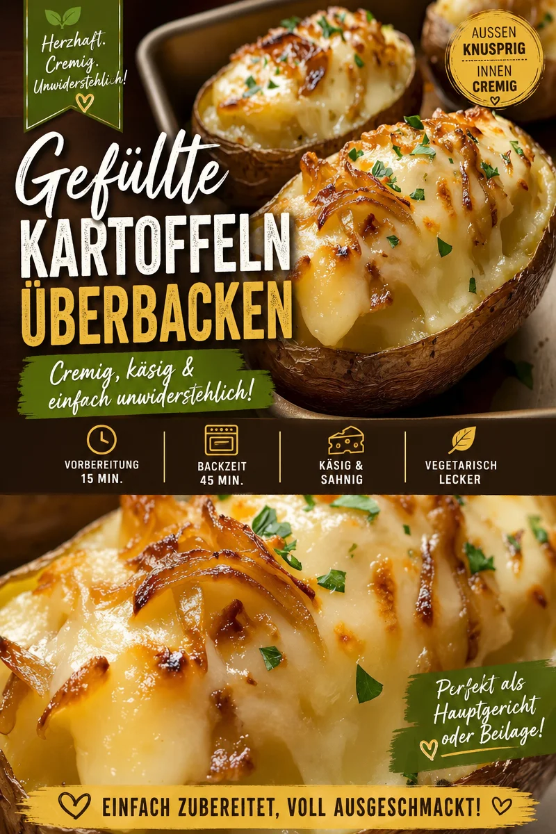 Deftige gefüllte Kartoffeln mit karamellisierten Zwiebeln und Greyerzer Käse Deftige gefüllte Kartoffeln mit karamellisierten Zwiebeln und Greyerzer Käse - Hast du Lust auf ein herzhaftes Gericht mit dem gewissen Extra? Probiere meine gefüllten Kartoffeln, die mit aromatischen karamellisierten Zwiebeln und geschmolzenem Greyerzer Käse überbacken sind! Diese leckere Kombination wird deine Geschmacksknospen überraschen. Perfekt für ein gemütliches Abendessen oder als besondere Beilage. Lass es dir schmecken! Klicke hier für das Rezept! #GefüllteKartoffeln #DeutscheKüche #LeckereRezepte