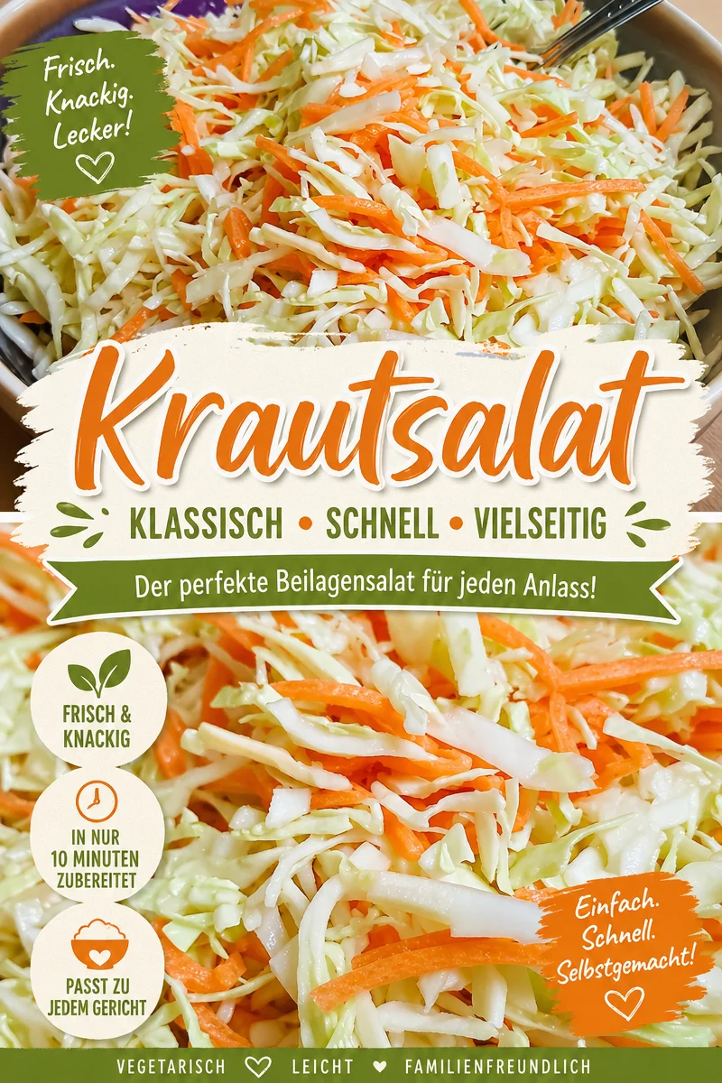 Der perfekte Krautsalat für jeden Anlass – einfach unwiderstehlich! Der perfekte Krautsalat für jeden Anlass – einfach unwiderstehlich! - Entdecke den ultimativen Krautsalat, der einfach süchtig macht! Ideal für Grillpartys, als Beilage zum Sonntagsessen oder einfach zwischendurch. Mit knackigem Weißkohl und einer cremigen Dressing, das jedem Gericht den perfekten Pfiff verleiht. Lass dir dieses Rezept nicht entgehen und bring frischen Geschmack auf den Tisch! Probiere es aus und teile deine eigenen Krautsalat-Momente! #Krautsalat #leckereRezepte #Beilagen