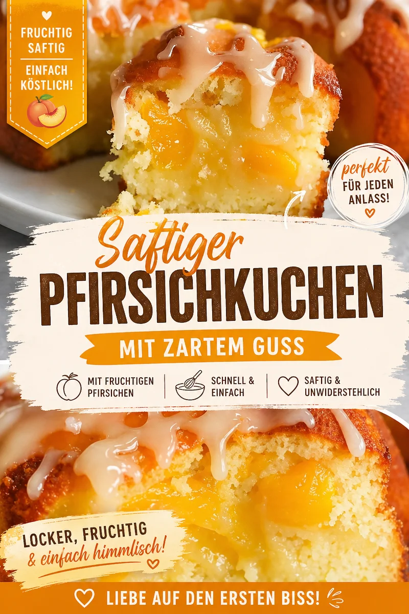 Echter Sommertraum: Unwiderstehlicher Pfirsichkuchen für jeden Anlass - Bist du bereit für ein saftiges Stück Sommer? Dieses Rezept für einen Pfirsichkuchen ist absolut köstlich und ideal für jedes Fest oder einfach als süßes Highlight am Nachmittag. Lass dich von den geschmackvollen Pfirsichen überraschen und genieße kulinarische Glücksmomente. Bereite ihn noch heute zu und teile deine Erfahrungen! #Pfirsichkuchen #BackenMitLiebe #Sommerrezepte