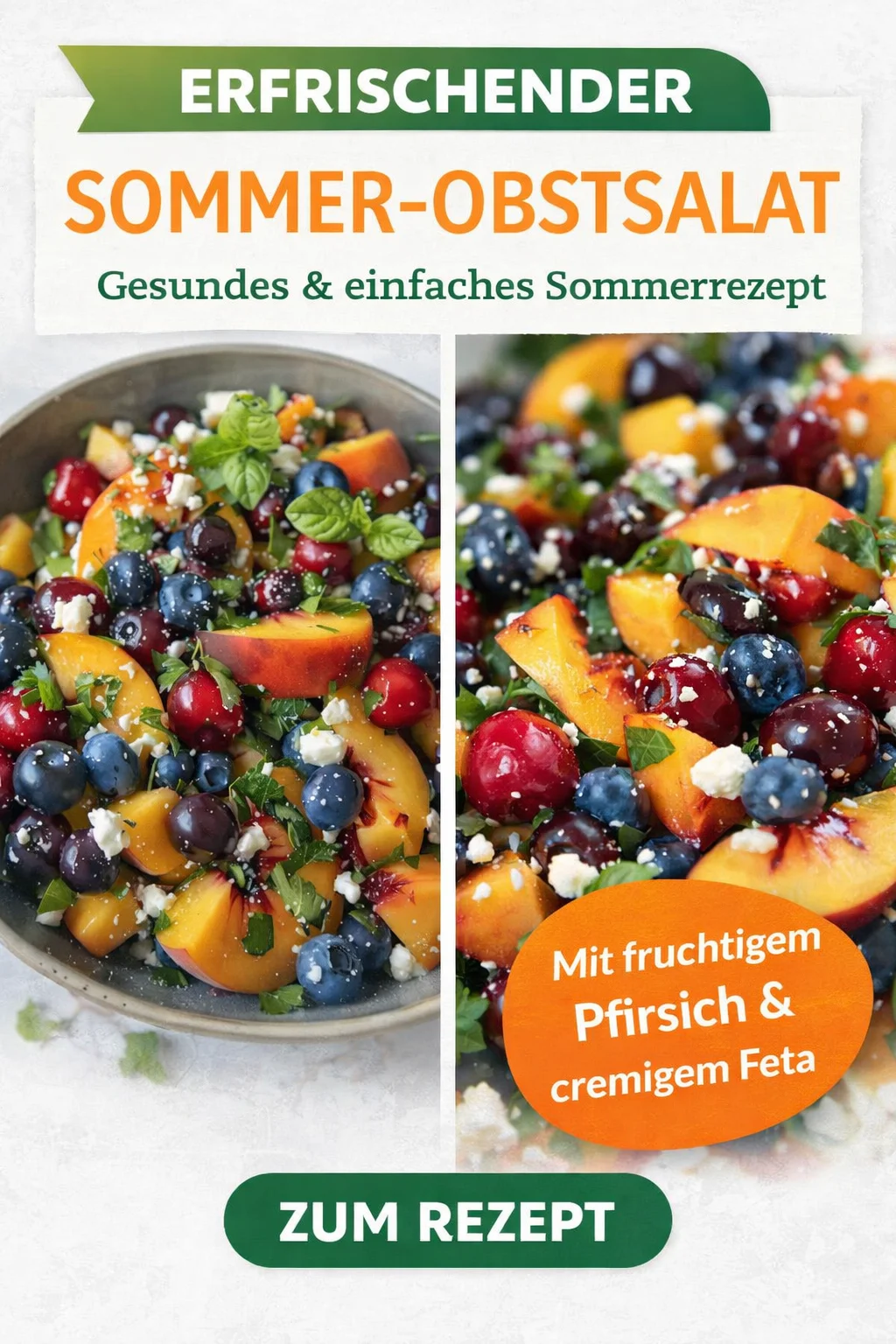 Erfrischender Heidelbeer Pfirsich Salat mit Feta für den Sommer - Bist du bereit für den Sommer? Entdecke den unwiderstehlichen Heidelbeer Pfirsich Salat mit Feta, der den Geschmack der Sonne auf deinen Tisch bringt. Einfach zubereitet mit frischen Zutaten und einem leckeren Dressing. Perfekt als Beilage oder leichter Snack! Probiere es jetzt aus und bring frischen Wind in deine Küche! #GesundeErnährung #Salat #Sommerrezepte