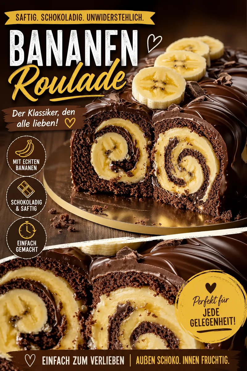 Genieße den süßen Bananen-Schokoladen-Traum in nur wenigen Schritten! - Auf der Suche nach einem schnellen und unglaublich leckeren Dessert? Unsere Bananen-Schokoladen-Traumrolle ist genau das, was du brauchst! Einfach in der Zubereitung und ideal für einen süßen Snack. Probiere es aus und überrasche deine Freunde! Lass dich von den köstlichen Aromen verführen! #Dessert #schnelleRezepte #Schokolade