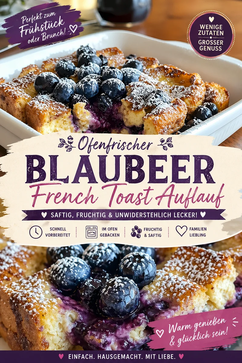 Genieße einen einfachen und leckeren Blaubeerauflauf zum Frühstück Genieße einen einfachen und leckeren Blaubeerauflauf zum Frühstück - Suchst du nach einer perfekten Möglichkeit, den Tag zu beginnen? Probiere diesen köstlichen Blaubeerauflauf, der ganz einfach in einer Form zubereitet wird! Ideal für ein entspanntes Frühstück oder einen Brunch mit Freunden. Lass dich von den Aromen der frischen Blaubeeren und dem zarten Brot verzaubern. Und das Beste? Er ist in kürzester Zeit fertig! Schau dir das Rezept an und bereite ihn noch heute zu! #Blaubeerauflauf #Frühstück #LeckereRezepte