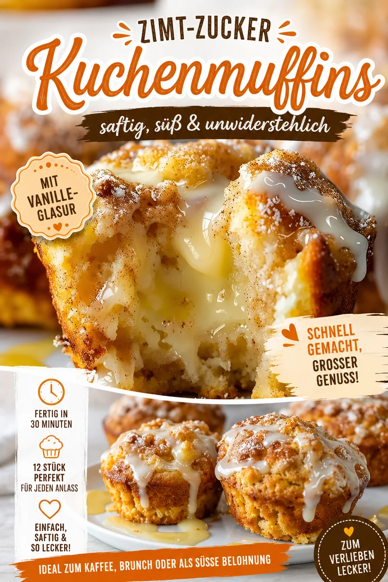 Genieße unwiderstehliche Zimt Muffins mit Frischkäse-Füllung - Bist du bereit für ein Backabenteuer? Diese Zimt Muffins mit Frischkäse-Füllung sind nicht nur ein Fest der Aromen, sondern auch einfach zuzubereiten! Lass den köstlichen Duft durch dein Zuhause wehen und verwöhne deine Familie oder Freunde mit diesem wunderbar saftigen Rezept. Probiere es aus und teile dein Ergebnis! #ZimtMuffins #Backen #Lecker